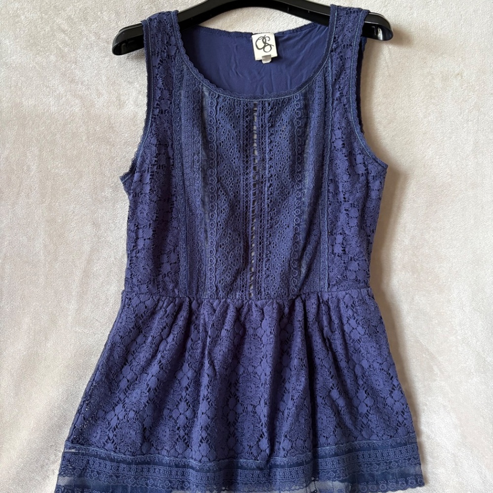 Anthropologie One September Coraline Peplum Top Boho Lace Women’s Size M - Picture 7 of 9